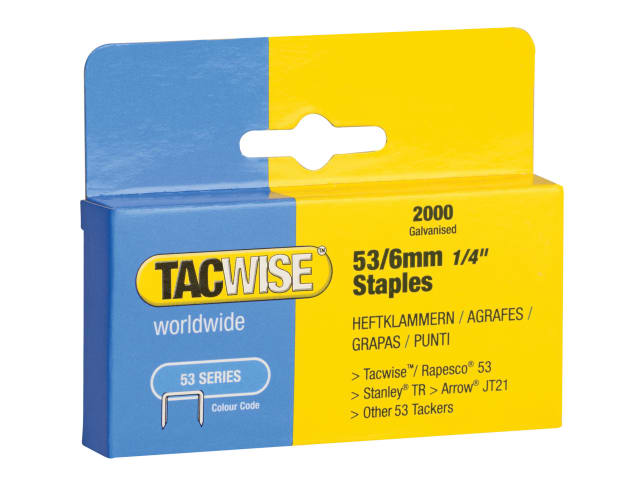 TAC0334 53 Light-Duty Staples 6mm (Type JT21  A)  (Pack 2000)