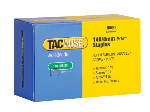 TAC0341 140 Galvanised Staples 8mm (Pack 5000)
