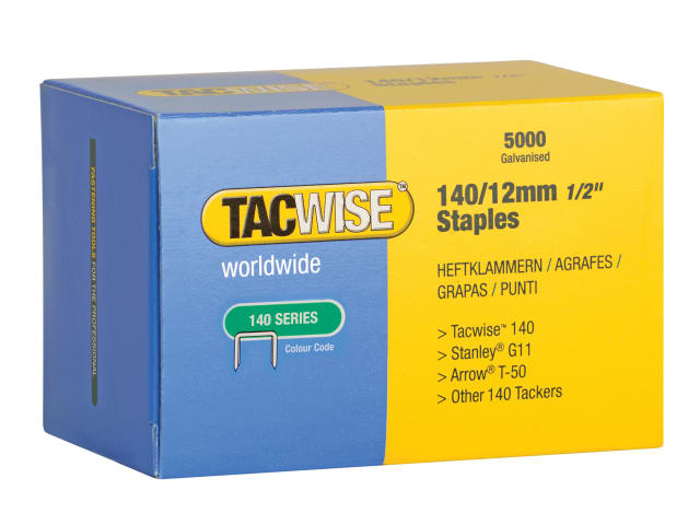 TAC0343 140 Galvanised Staples 12mm (Pack 5000)
