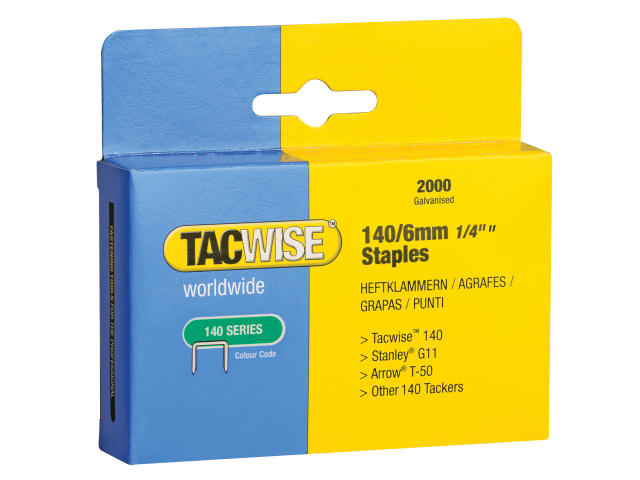 TAC0345 140 Heavy-Duty Staples 6mm (Type T50  G) (Pack 2000)