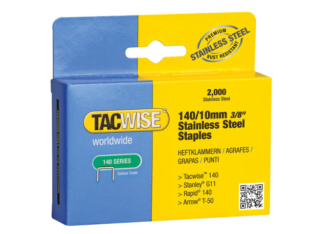 TAC1217 140 Stainless Steel Staples 10mm (Pack 2000)