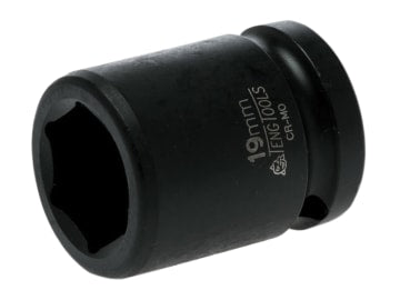 TEN920519N Impact Socket Hexagon 6-Point 1/2in Drive 19mm
