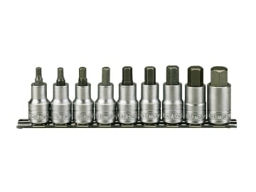 TENM1212 1/2in Drive M1212 Hex Socket Clip Rail Set, 9 Piece