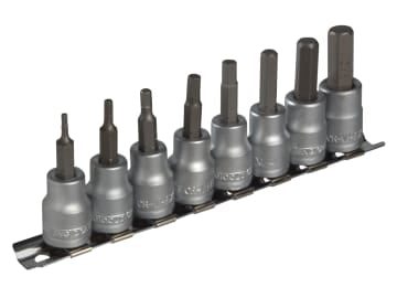 TENM3811 M3811 Socket Clip Rail AF Hex Set of 8 3/8in Drive