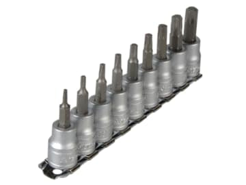 TENM3813TX M3813TX Socket Clip Rail Set of 9 External TORX 3/8in Drive