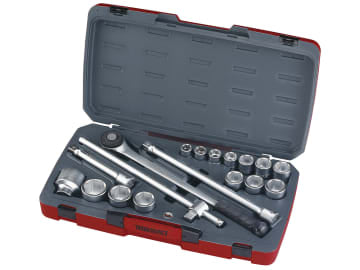 TENT34186 T3418-6 Socket Set of 18 Metric 3/4in Drive