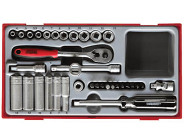 TENTT1435 TT1435 4-13mm Socket Set, 35 Piece - 1/4in Drive