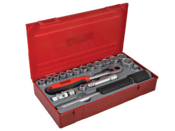 TENTT3819 TT3819 Regular Metric Socket Set,  19 Piece -  3/8in Drive