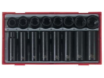 TENTT9116 TT9116 Regular/Deep Impact Socket Set, 16 Piece-  1/2in Drive