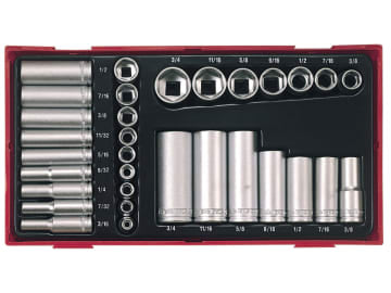 TENTTAF32 TTAF32 Regular/Deep Socket Set, 32 Piece - 1/4 & 3/8in Drive