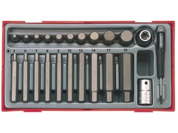 TENTTHEX23 TTHEX23 Metric Hex Bit Socket Set, 23 Piece - 1/2in Drive