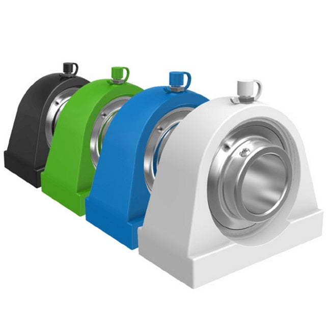 T-UCPA206 SUCTBL206 30mm Thermoplastic Short Based Pillow Block Bearing with Stainless Steel Insert - Blue