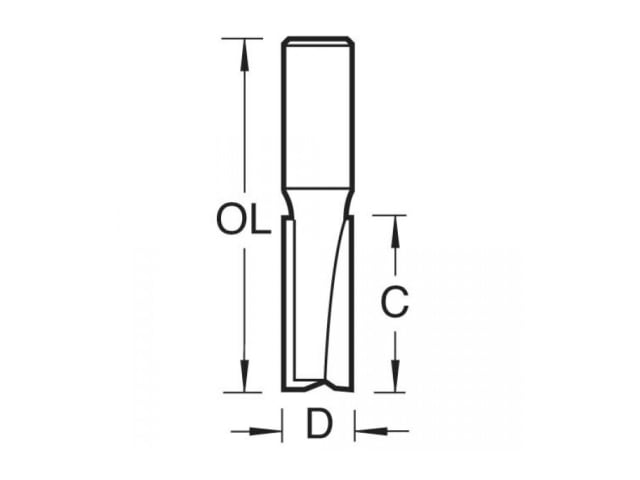 TRE30812TC 3/08 x 1/2 TCT Two Flute Cutter 12.7 x 25mm