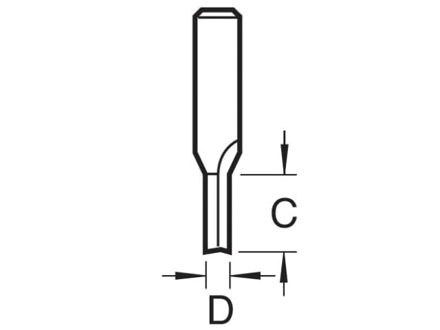 TRE3214TC 3/2 x 1/4 TCT Two Flute Cutter 6.0 x 16mm