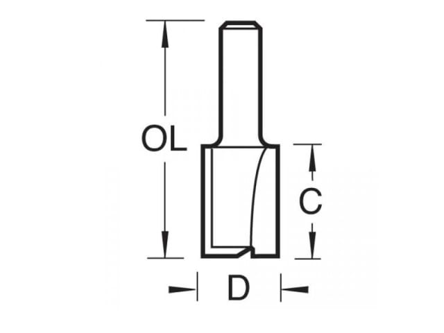 TRE3412TC 3/4 x 1/2 TCT Two Flute Cutter 8.0 x 19mm