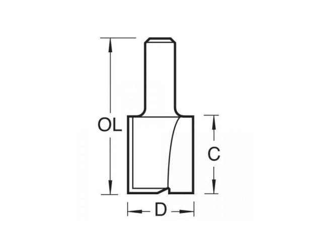 TRE4512TC 4/5 x 1/2 TCT Two Flute Cutter 19.1 x 25mm