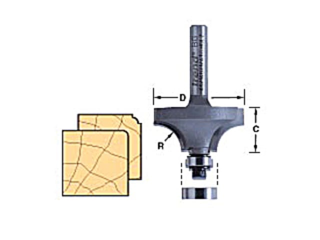 TRE4611514TC 46/115 x 1/4 TCT Bearing Guided Ovolo & Round Over 1.6mm Radius