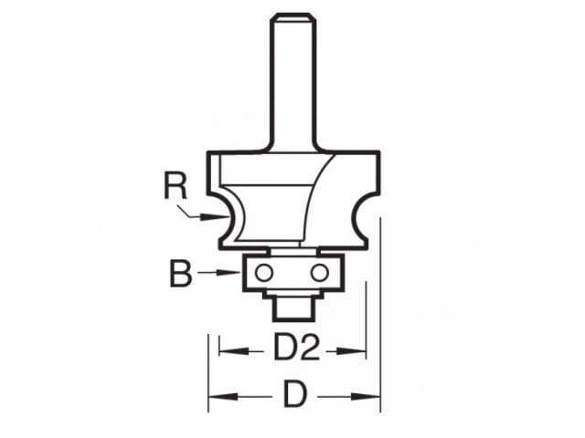 TRE97114TC 9/71 x 1/4 TCT Bearing Guided Corner Bead Cutter 3.2 Radius