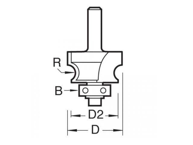 TRE97214TC 9/72 x 1/4 TCT Bearing Guided Corner Bead Cutter 4.8 Radius