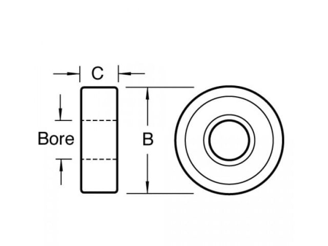 TREB127 B127 Replacement Bearing 1/2in Diameter 1/4in Bore