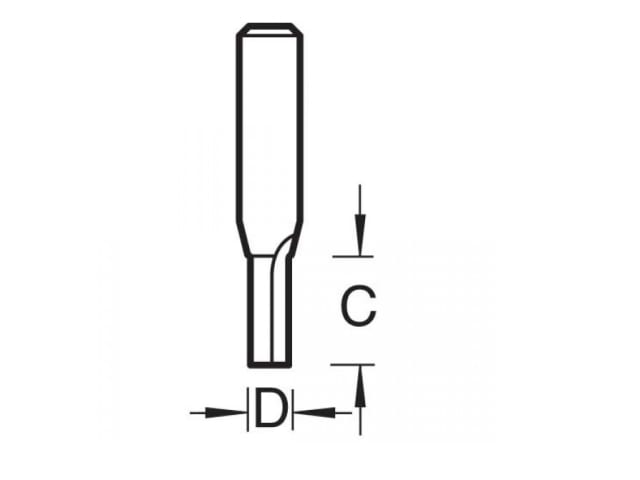 TREC00114TC C001 x 1/4 TCT Two Flute Cutter 3.2 x 9.5mm