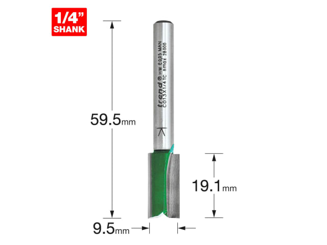 TREC01314TC C013 x 1/4 TCT Two Flute Cutter 9.5 x 19.1mm