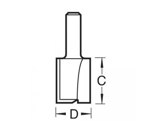 TREC01414TC C014 x 1/4 TCT Two Flute Cutter 9.5 x 25.4mm