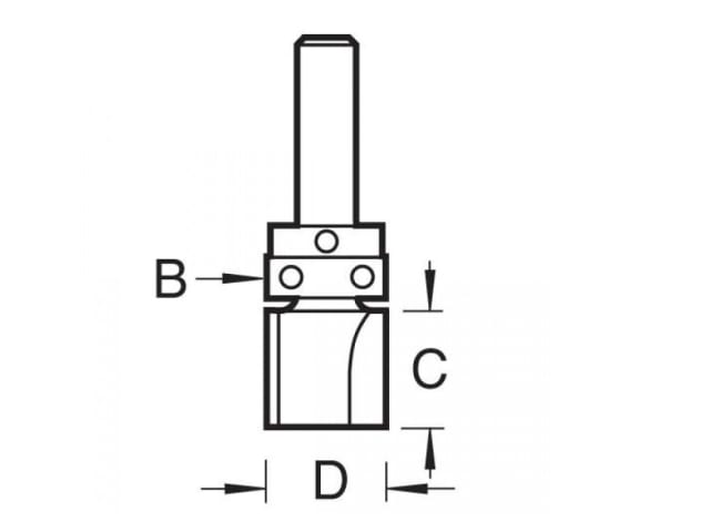 TREC12114TC C121 x 1/4 TCT Bearing Guided Template Profile Cutter 12.7 x 25.4mm