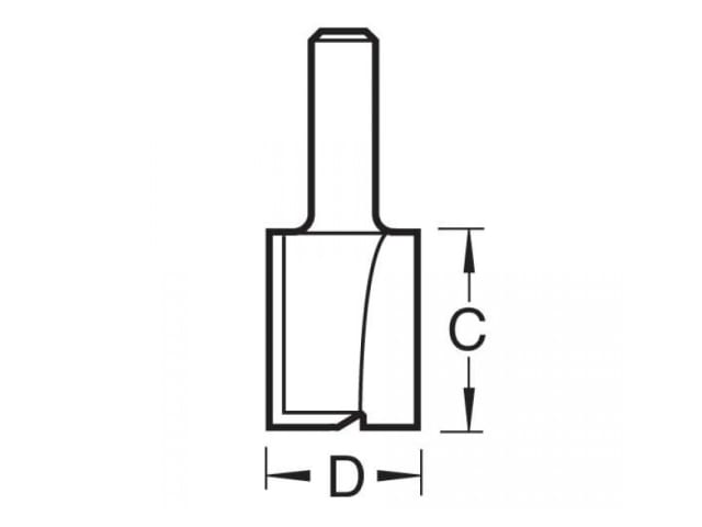 TREC15312TC C153 x 1/2 TCT Two Flute Workshop Cutter 12.7 x 50.0mm