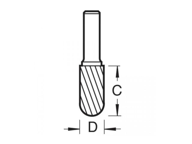 TRES4936STC S49/3 x 6mm STC Solid Carbide Bullnose Burr 10 x 20mm