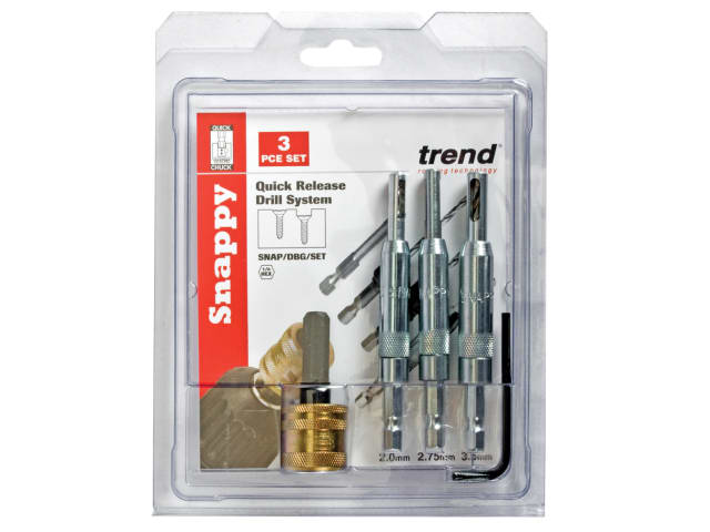 TRESNAPDBGS SNAP/DBG/SET Drill Bit Guide Set with Quick Chuck - 5/64in 7/64in & 9/64in