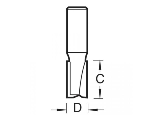 TRETR1214TC TR12 x 1/4 TCT Two Flute Cutter Long Shank 12 x 19mm