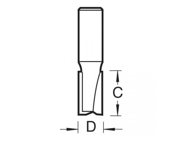 TRETR3712TC TR37 x 1/2 TCT Two Flute Cutter Long Shank 12 x 63mm