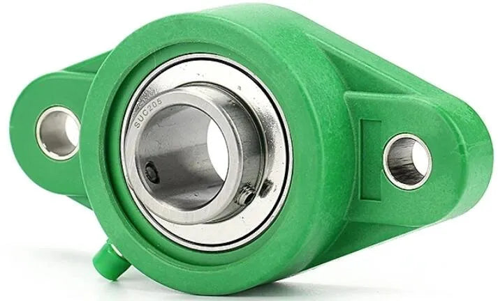 T-UCFL203 SUCNFL203 17mm Thermoplastic 2 Bolt Flange Bearing with Stainless Steel Insert - Green