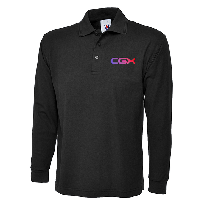 CGX Long Sleeve Poloshirt (Black) Including Embroidery