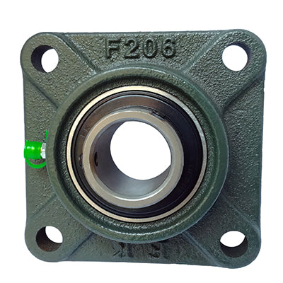 UCF204 (SF20) - 20mm Bore 4 Bolt Square Flanged Cast Iron Self Lube Housed Bearing & Insert