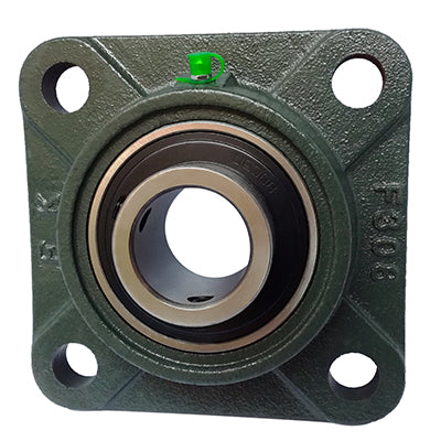 UCFS318 90mm Bore 4 Bolt Square Flanged Cast Iron Self Lube Housed Bearing & Insert