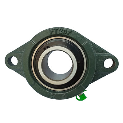 UCFT207 35mm Bore 2 Bolt Oval Flanged Cast Iron Self Lube Housed Beari