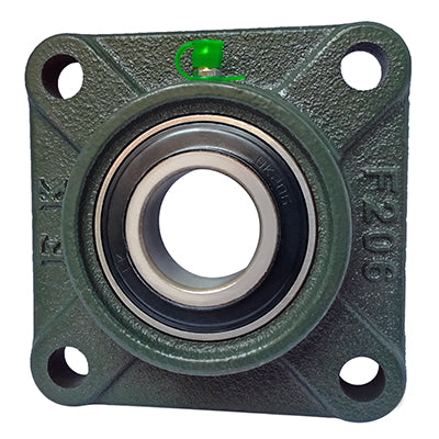 UKF312 60mm Tapered Bore 4 Bolt Square Flanged Cast Iron Self Lube Housed Bearing & Insert