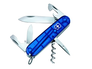 VICJELSPABLB Spartan Swiss Army Knife Translucent Blue Blister Pack