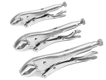 VIS10508020 Curved Jaw Locking Pliers Set of 3 (5CR/7CR/10CR)