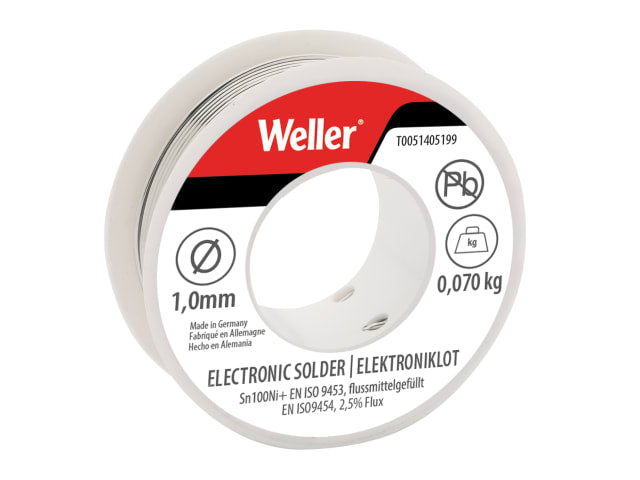 WEL51405199 Electronic Lead-Free Solder Sn100Ni100+, 1mm 70g