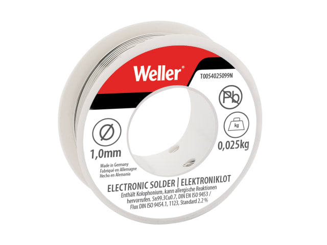 WEL54025099N Electronic Lead-Free Solder Sn99 Cu3, 1mm 25g