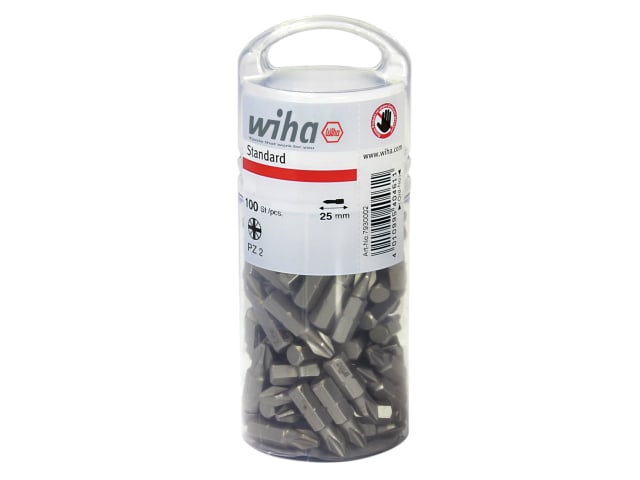 WHA40462 Standard Pozidriv Bits PZ2 25mm Tub of 100