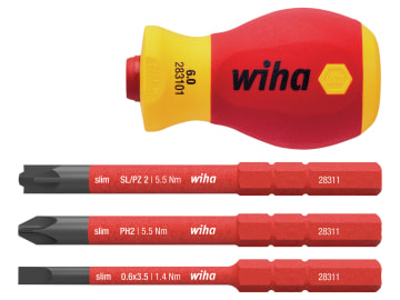 WHA41230 SoftFinish® electric slimVario Stubby Screwdriver Set, 4 Piece