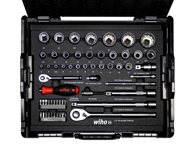 WHA44685 1/4in & 1/2in Nut Driver & Bit Set, 60 Piece (inc. Case)