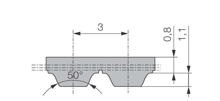 AT3-450-08 - 8AT3/450 Correa dentada Synchroflex de poliuretano Continental