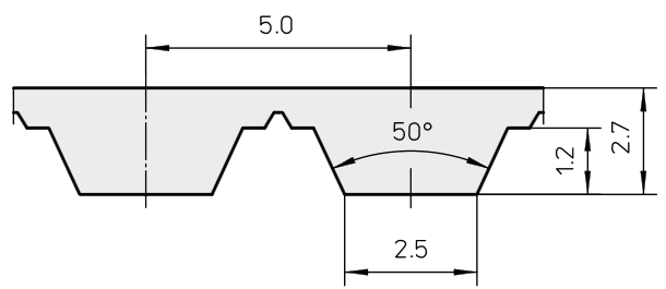 AT5-525-10 - 10AT5/525 Megadyne Megapower PU Correa dentada