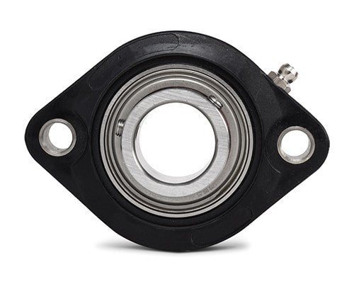 T-UCFL210 SUCNFL210 50mm Thermoplastic 2 Bolt Flange Bearing with Stainless Steel Insert - Black