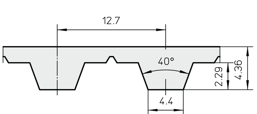 1000H075 (1/2") Zollzahnriemen mit H-Profil - 100 Zoll lang x 3/4" breit